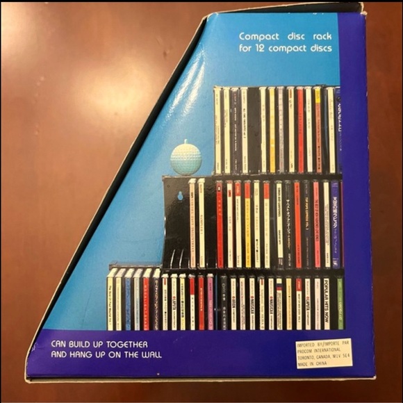 NWT-CD-Rack Storage~Holds 12 CD’s-Desk or Wall Mount-Black - Picture 2 of 3